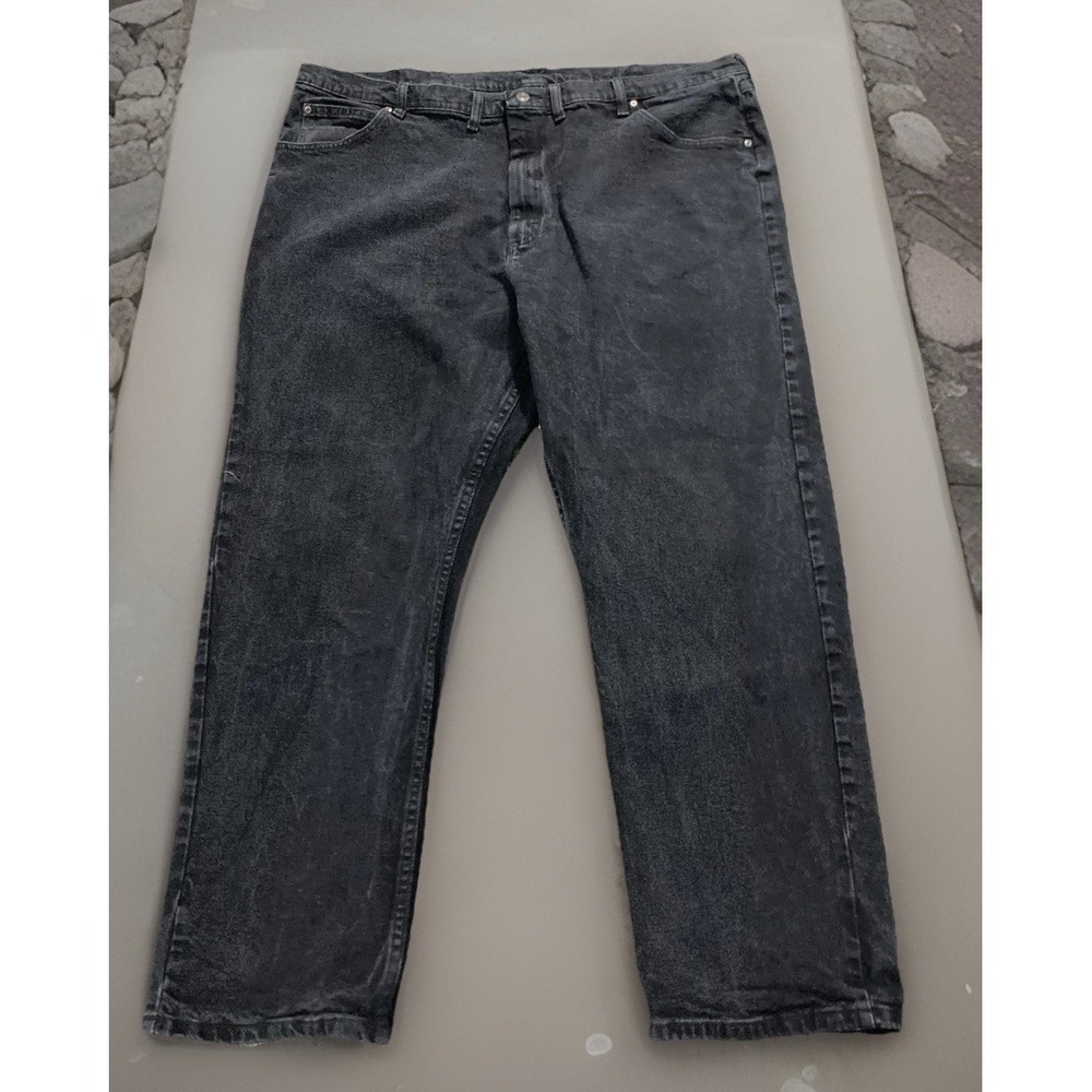 Wrangler Premium Jeans Mens 46x30 Black Comfort Stretch Straight‎ Leg Big & Tall